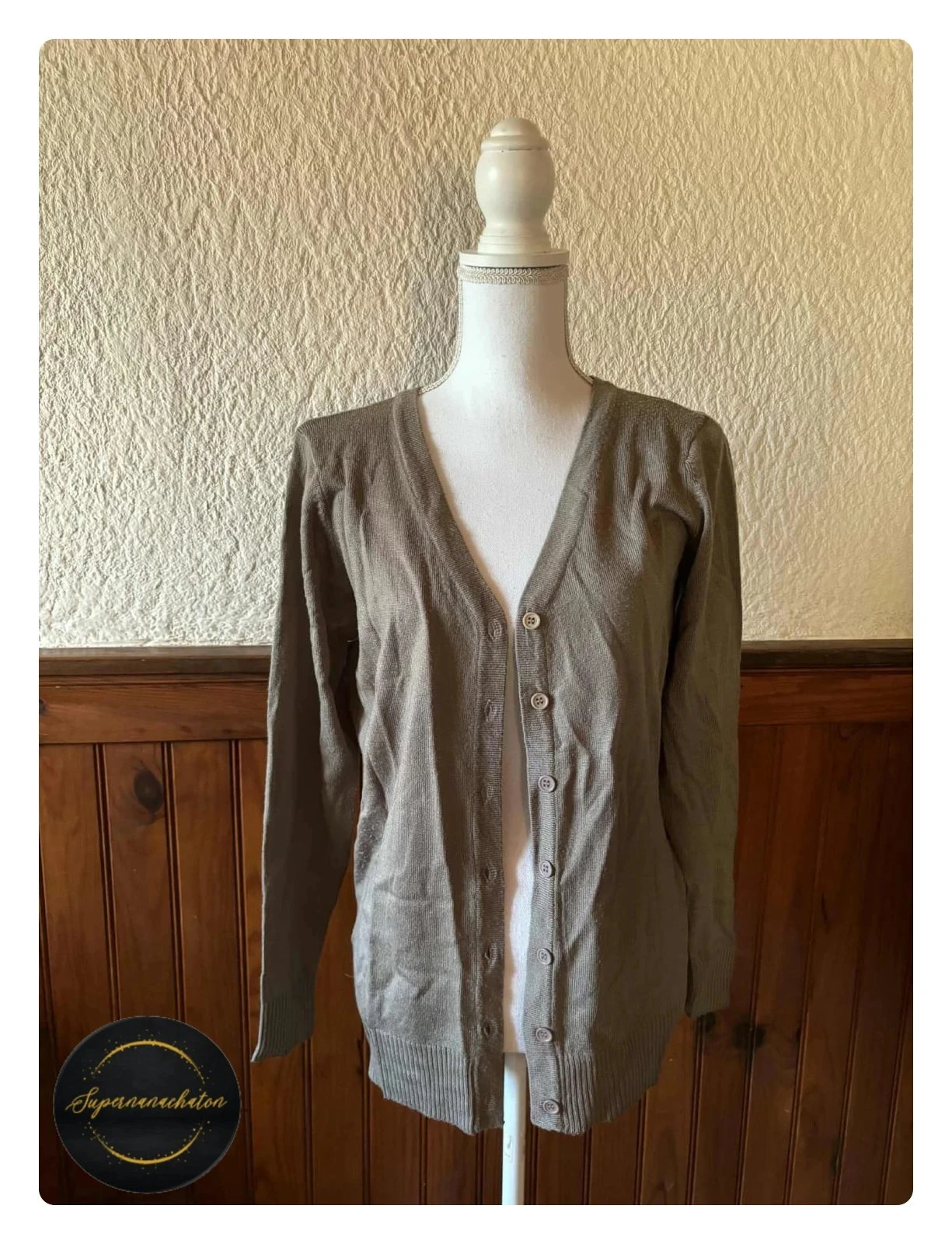 Gilet Cardigan Fluide Taupe / Beige – Intemporel - Taille XL / 42